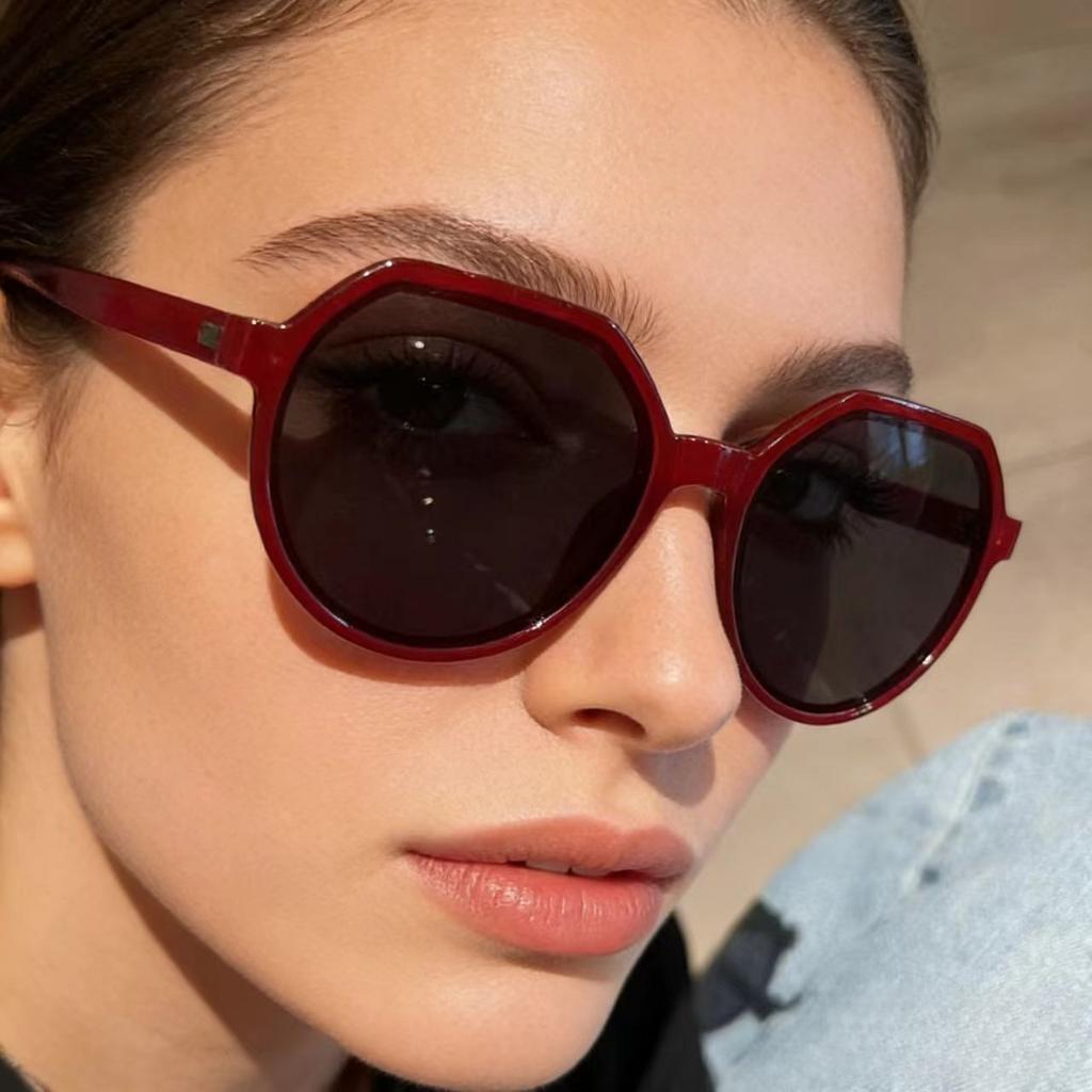 Korean Style Octagon Round Sunglasses Women Fashion Vintage Shades UV Protection Lightweight PC Frame Sun Glasses