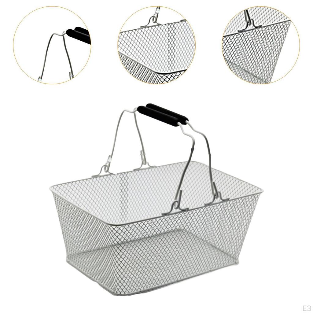 Basket of Multifunctional Metal Practical Portable with Handles for Supermarket
