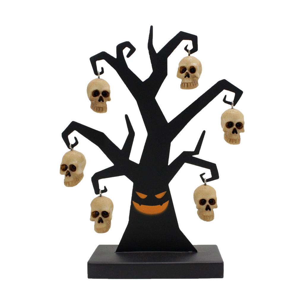 2026 Halloween Desktop Ornament Metal Ghostface Skeleton Tree Ornament Desktop Decoration Of Entrance Bar Counter Fireplace 1pc