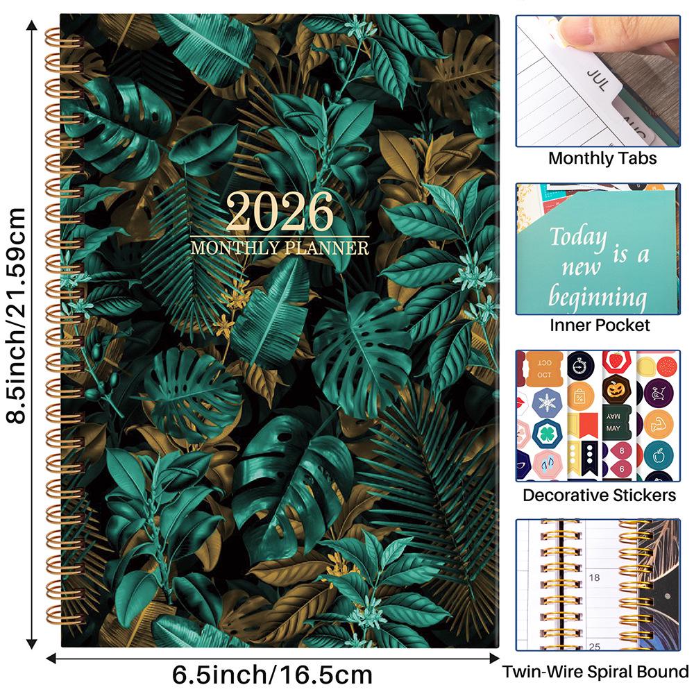 2026 Cross-Border English Flower Planner: Daily Schedule, Work Efficiency, Christmas Gift