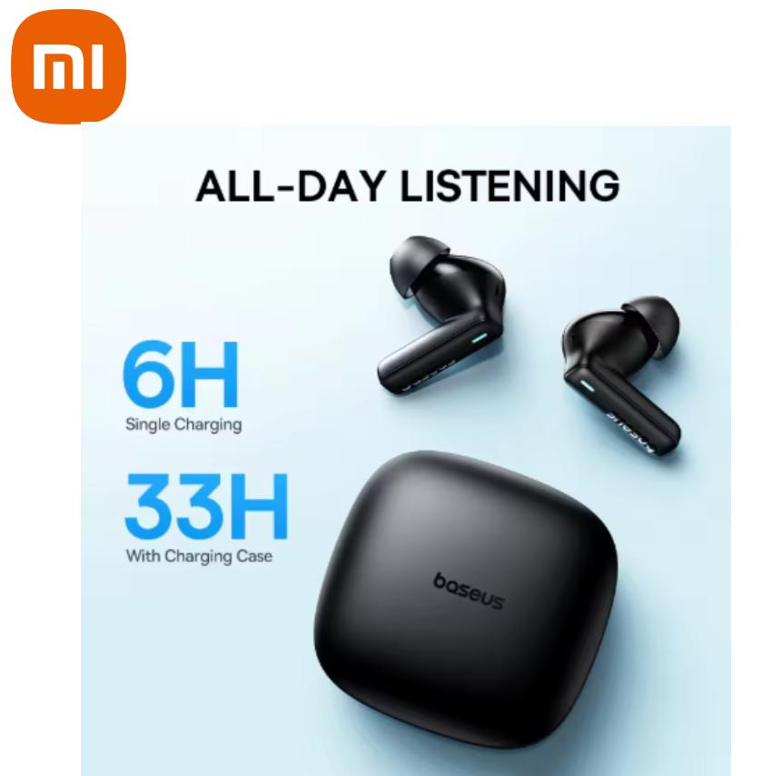 Xiaomi Беспроводные наушники Baseus Bowie E19 Bluetooth 5.3 Большие басы 12-мм драйверы IPX5 Водонепроницаемые наушники 33 часа работы от аккумулятора Наушники