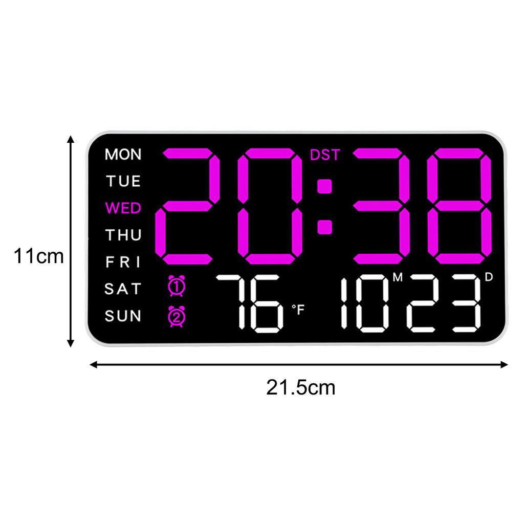 Adjustable Brightness LED Digital Table Wall Clock Temperature Date Week