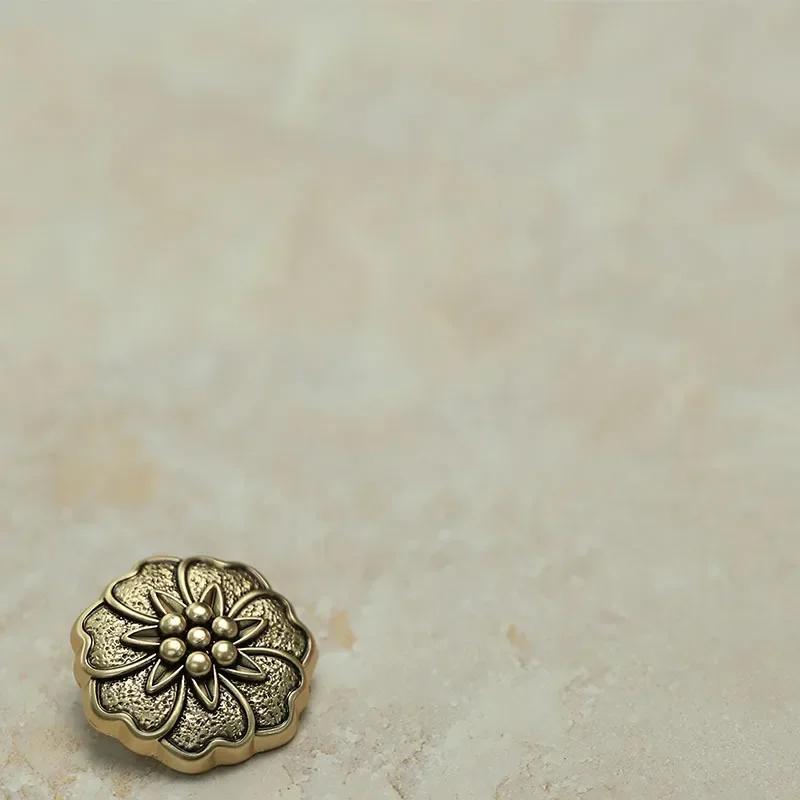 10pcs Beautiful Flower Buttons 18mm Classical Flower Metal Shank Buttons Sweater Blouse Sewing Accessories