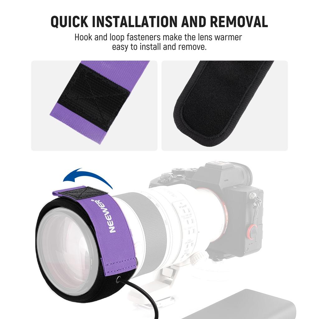 NEEWER USB Lens for Cameras and 3 Temperature Heating Strip for DSLR Mirrorless and Astronomical 20"/500mm Heater/Warmer Telescopes, Settings,