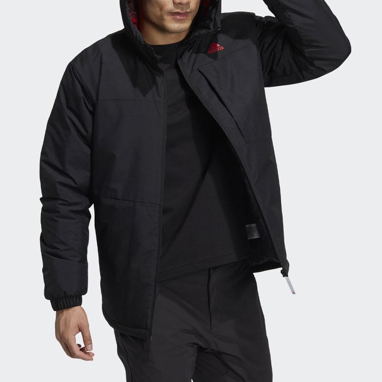 Adidas CNY Print Casual Warm Hooded Cotton Jacket Men Outerwear Black HI3269