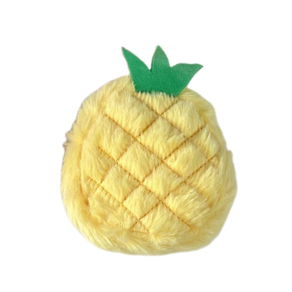 Cute Kid's Coin Pouch Cartoon Bag Keychain Pendant Zipper Fruit Shape Plush Coin Purse  Gift