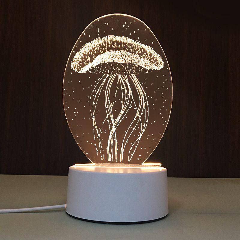 USB-Schreibtischlampe mit 3D-Effekt, Acrylplatte und LED-Beleuchtung für festliche Dekoration