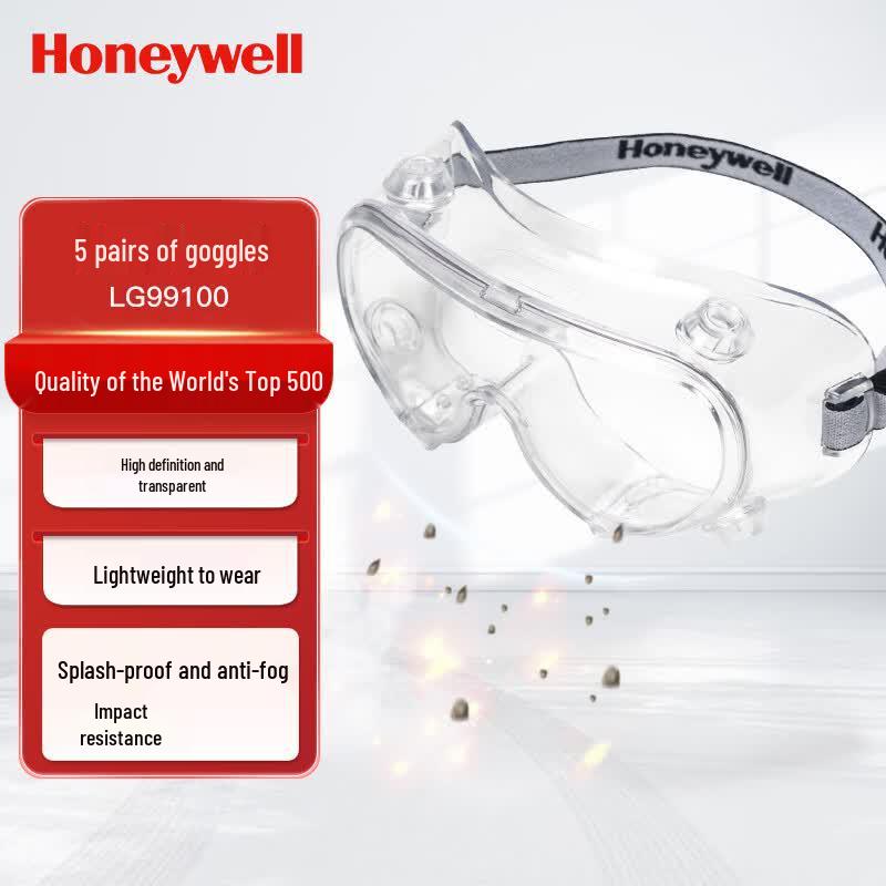 Honeywell LG99100 Anti-Fog Safety Goggles (5 Pairs) One Size