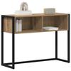 Side Table with Storage Industrial Style Oak Finish 100 x 36 x 75 cm