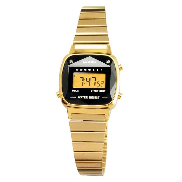 Casio Standard Digital Watch with Diamonds LA670WGAD-1 Women's Gold