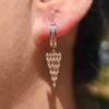 1 Pair Fashion Geometric Shapes Zirconia Dangle Earrings for Women Golden Earring Jewelry Wedding Party Accessories