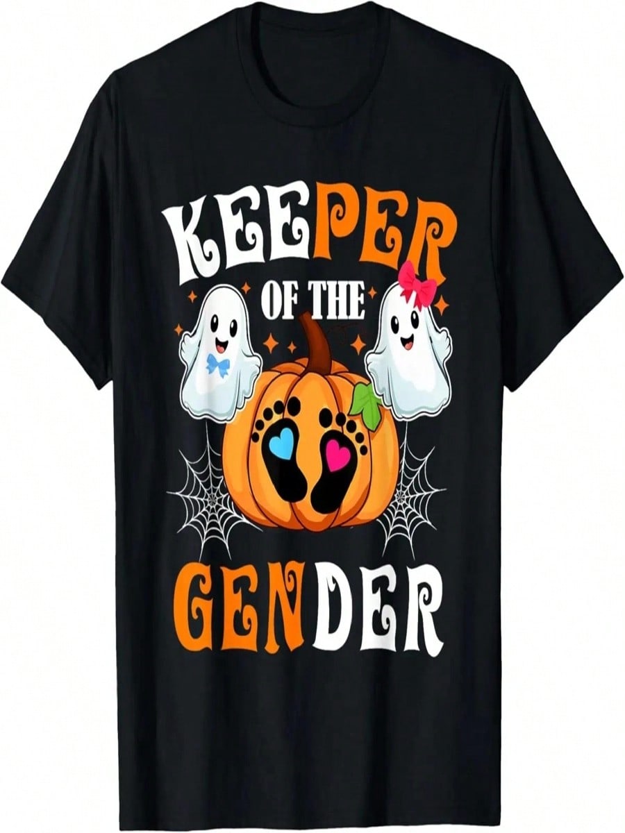 Keeper Of The Gender Reveal Baby Fall Halloween Thanksgiving T-Shirt S разноцветный