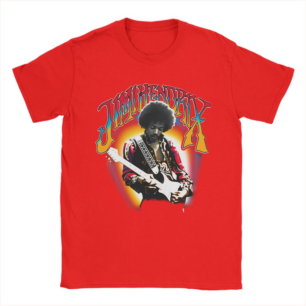 Jimi Hendrix T Shirt for Men 100 Cotton Novelty TShirts Crew Neck Tees Short Sleeve Tops Graphic