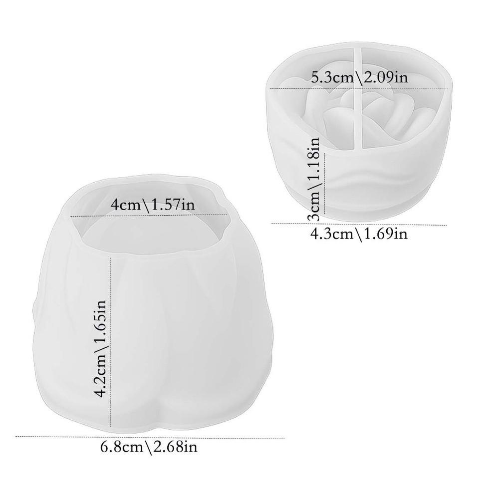 DIY Silicone Rose Flower Molds Non-Stick Handmade Flower Candle Cup Molds with Lid Candlestick Molds Candle Making