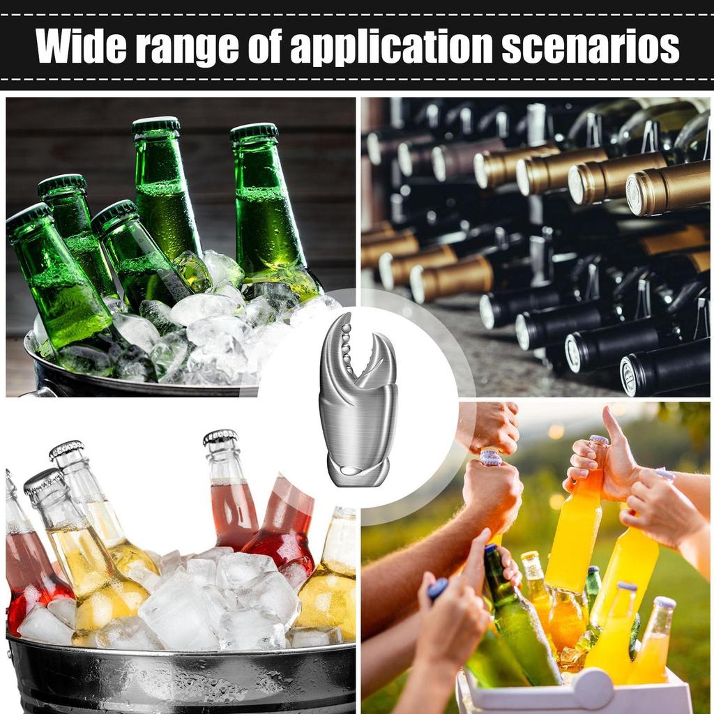 Beer Opener Crab Claw Shape Lid Remover Stainless Steel Manual Bottle Lid Opener For Beverage Wine Juice Kitchen Bar Restaurant
