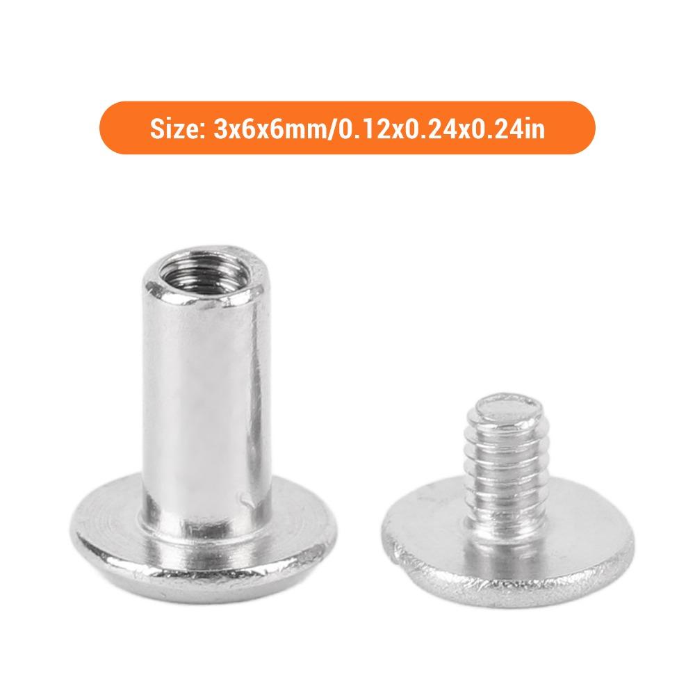50set Stainless Steel Binding Screws Silver Color Stud Bolts Snap Rivets For Leather Decoration