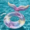 Transparent Glitter Inflatable Swim Tube With Handle Swim Float Swimming Lifebuoy  Swimming