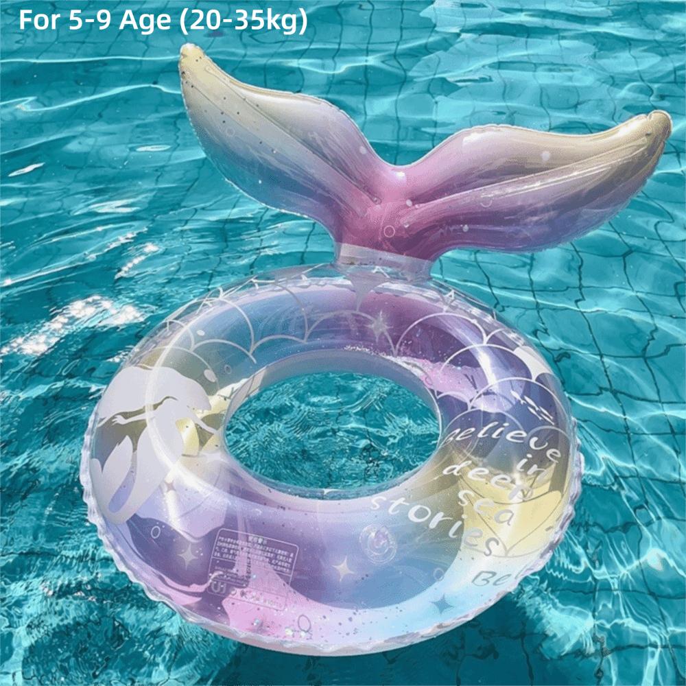 Transparent Glitter Inflatable Swim Tube With Handle Swim Float Swimming Lifebuoy Swimming