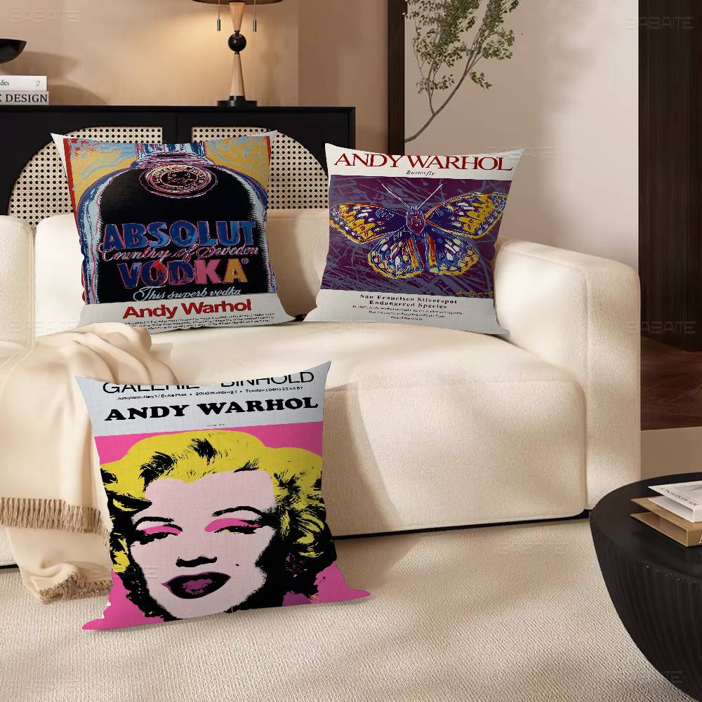 A-Andy W-Warhol Pillow Gift Home Office Decoration Bedroom Sofa Car Cushion Cover Case 45x45