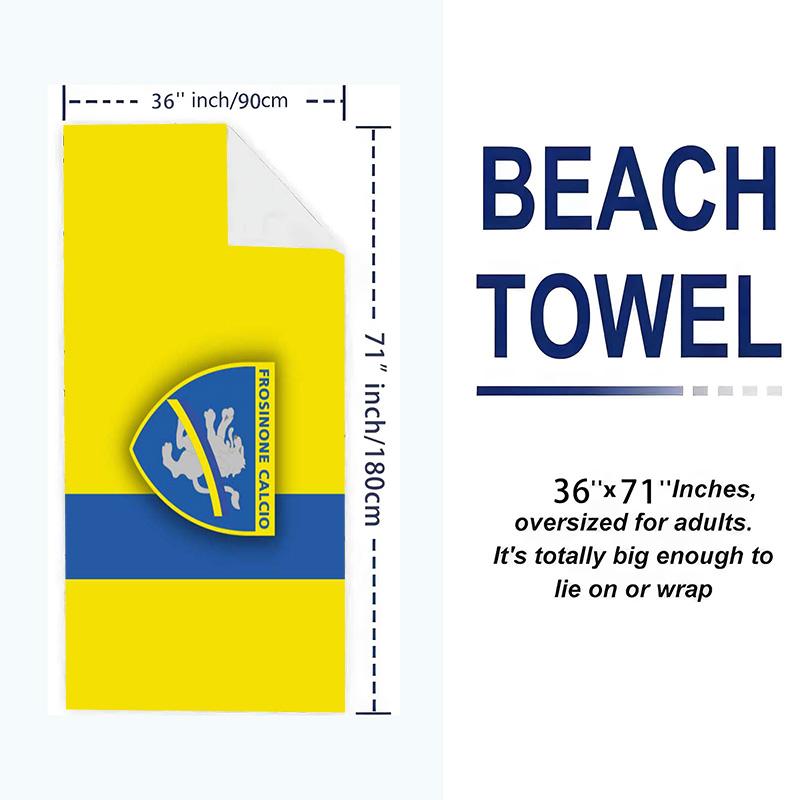 Frosinone Calcio Print Beach Towel, Large Soft Quick Dry Towel for Beach Camping Swimming