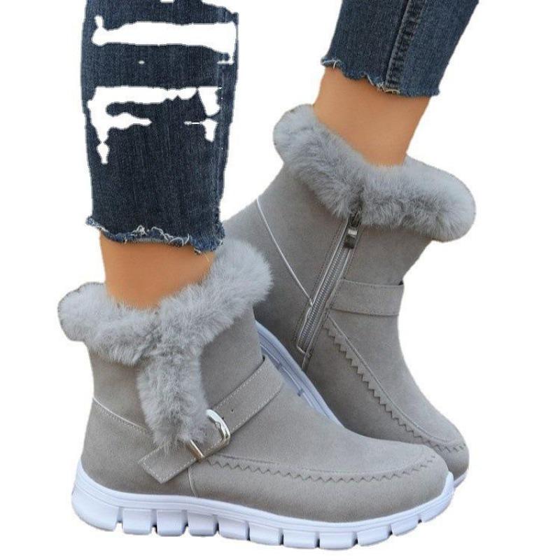 Women's Korean Style Winter Snow Boots Plus Velvet Warm Flat Boots