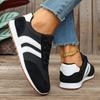 Women's Large Size Leather Color-Block Breathable Casual Shoes Flat Light Sports Single Shoes Running Shoes