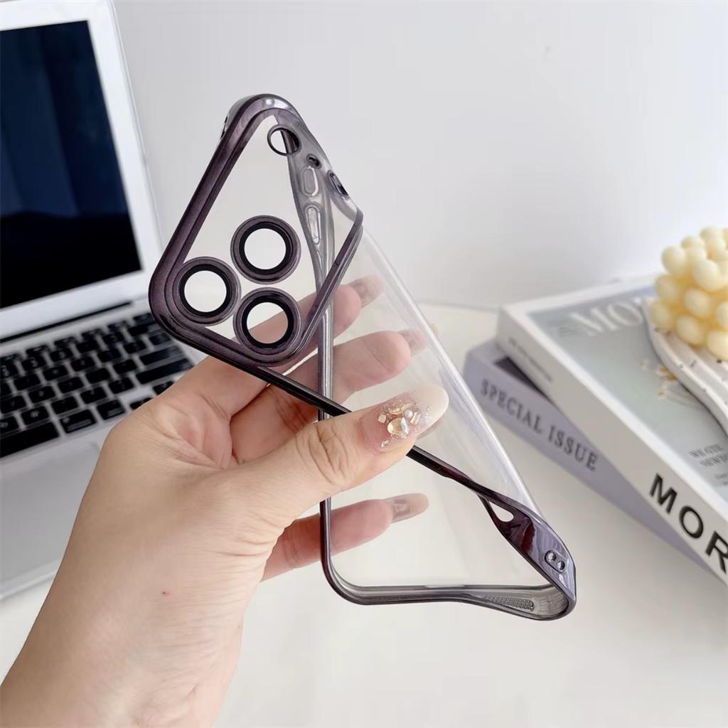 Gjennomsiktig Galvanisert Telefondeksel For iPhone 17 Air 16 15 Plus 14 Pro Max 13 12 Mini Mykt TPU-deksel med Beskyttelsesfilm for Linse
