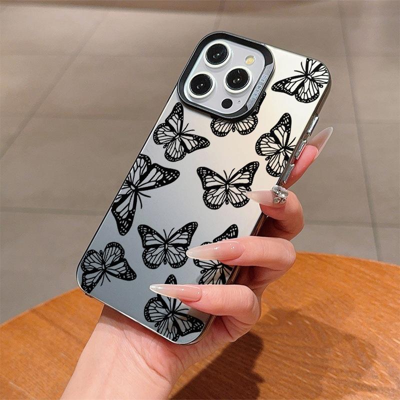 ins Premium Sense Black Butterfly Applicable to Apple 14promax Mobile Phone Case iPhone13 New 16/15 Women's 11
