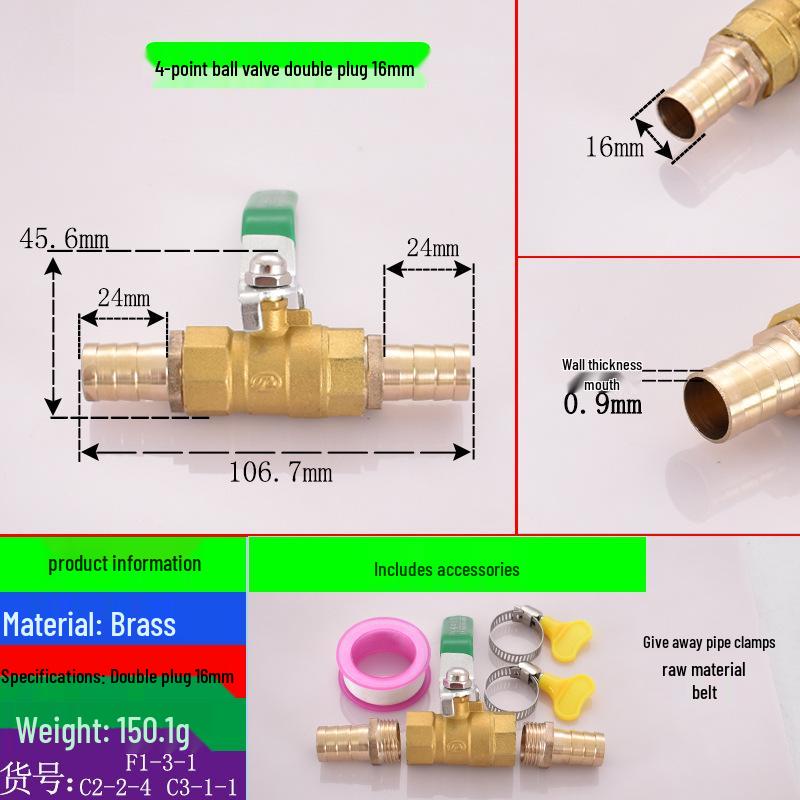 Brass Pagoda Water Pipe Ball Valve (6-19mm) with Hose Switch