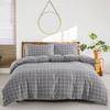 Light Grey Floral Duvet Cover Queen King, Microfiber Flower Plum Blossom Print Bedding Set Reversible Botanical Comforter Cover