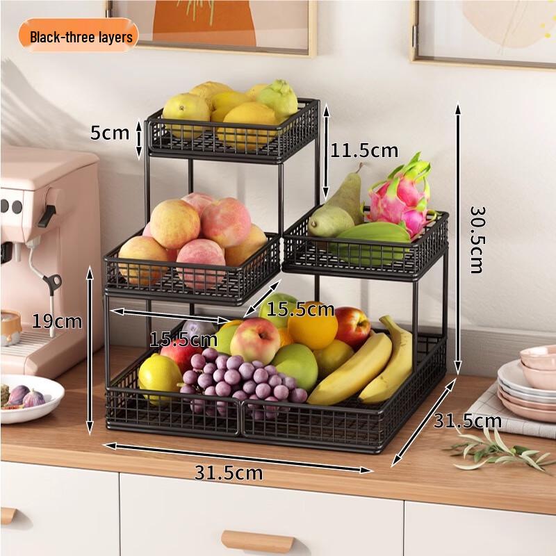 3-Tier Metal Fruit and Snack Serving Basket