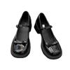 French bow Mary Jane shoes spring new retro thick sole height increase and thin jk small leather shoes