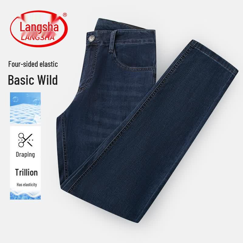 Men s Casual Straight Leg Jeans 30 темно-синий