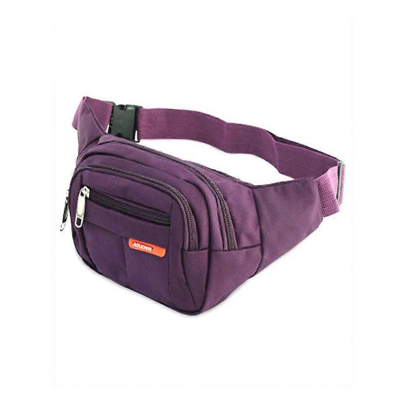 Unisex Outdoor Sports Waist Bag Waterproof Crossbody Pack Storage Bag Pouch Purple