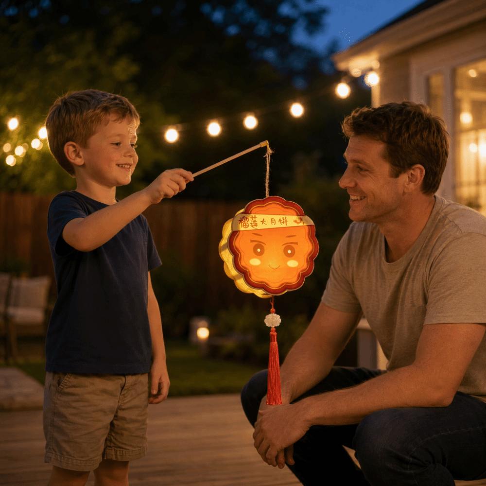 with Tassel Handheld Mooncake Lantern Traditional Portable Glowing Lamp Mid-Autumn Festival