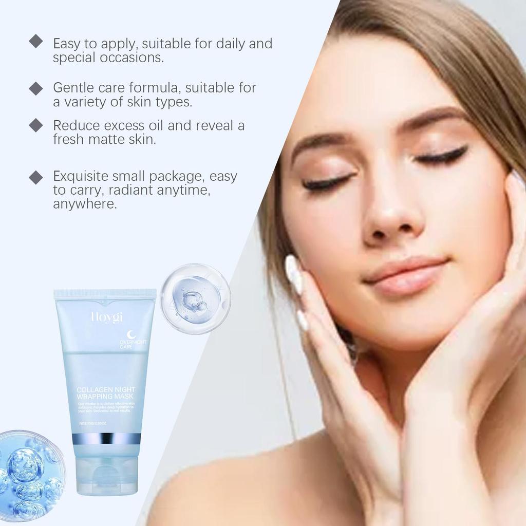 Collagen Peel-Off Mask (with Spatula): Gentle Exfoliating & Hydrating Face Mask for Firming Skin