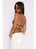 Spring 2025 European & American Style Satin Backless Top - Women's Streetwear