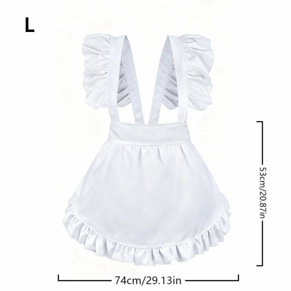 Vintage Elegant Maid Apron Breathable Ruffled Design Cosplay Apron Half Length Lightweight Waist Apron Themed Parties