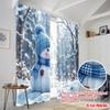 Set Of 2 Flat Printing Drapes Snowman Polyester Without Electricity Use Holiday Parties Home Decor Studio Props Curtain Made