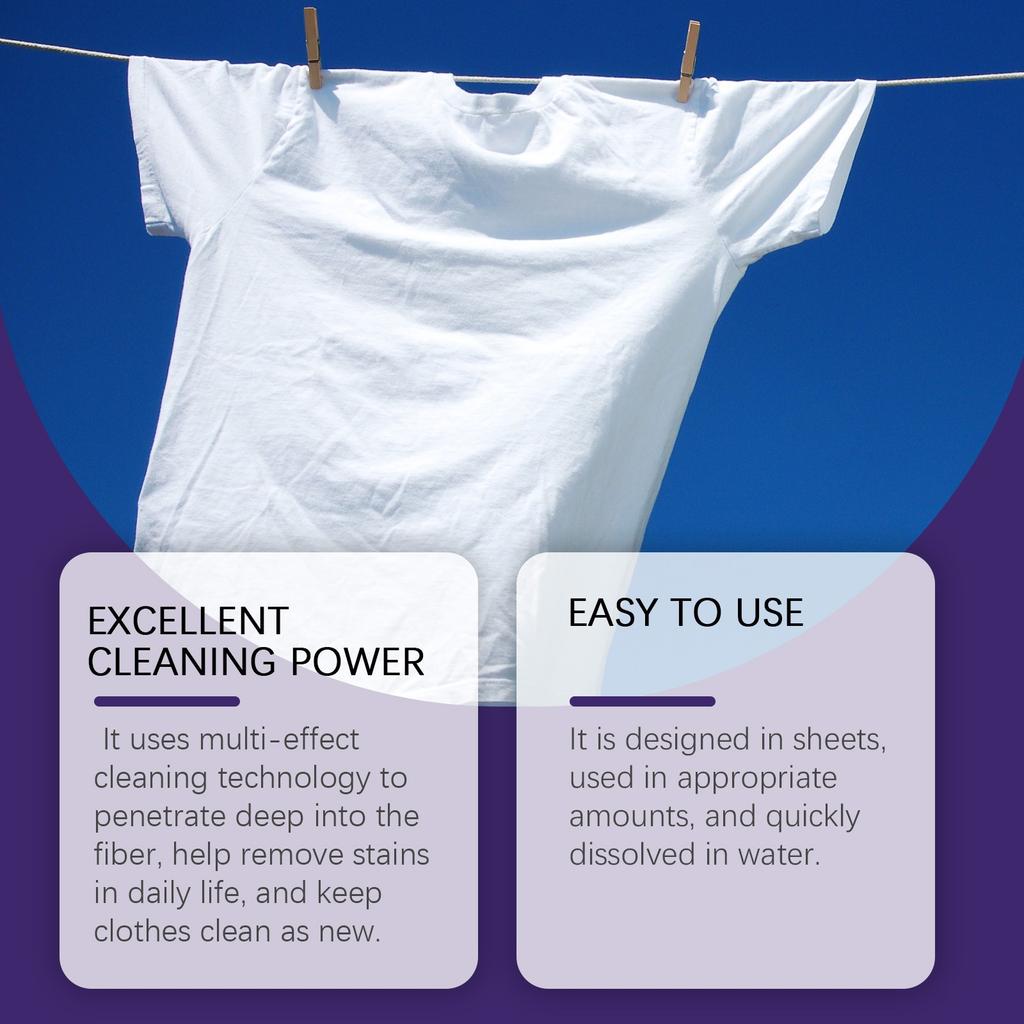 Waschmittel-Tabletten 30 Stück Sanfte Reinigung Kleidung Fleckenentfernung Lang anhaltender Duft Saubere Wäsche Blasenpapier