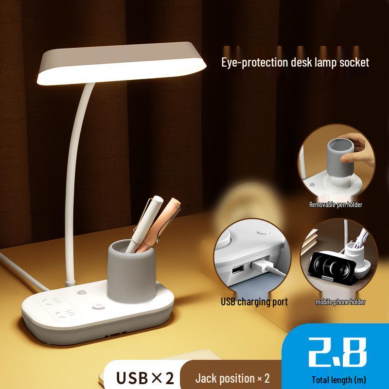 AA Grade LED Eye-Protection Desk Lamp with USB, Soft Light, Night Light, and Wireless Charging for Bedroom or Bedside