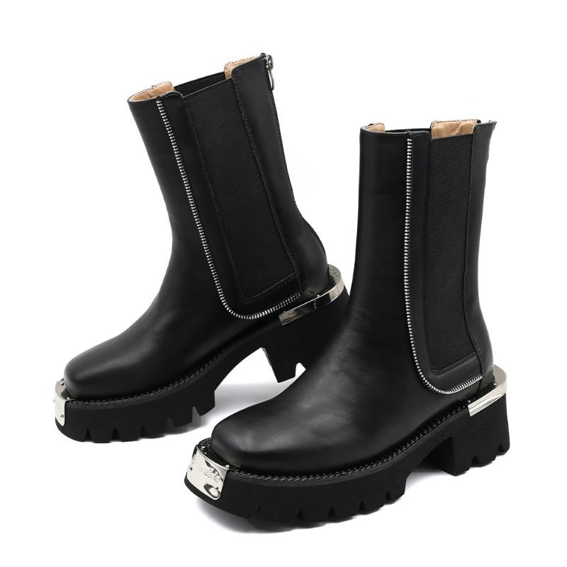 Nové Dámské Boty Módní S Silnou Podrážkou Punkový Styl Kovová Dekorace Dámské Boty Vysoká Kvalita Trendy Dámské Boty Botas Para Mujer