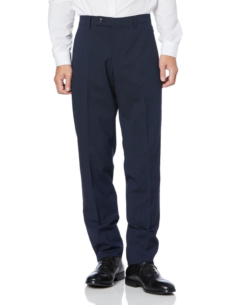 Takakyu Navy Stretch Washable Regular 110014043122337 Men's Two-Button Wool-Blend Two-Pant Suit, Fit,