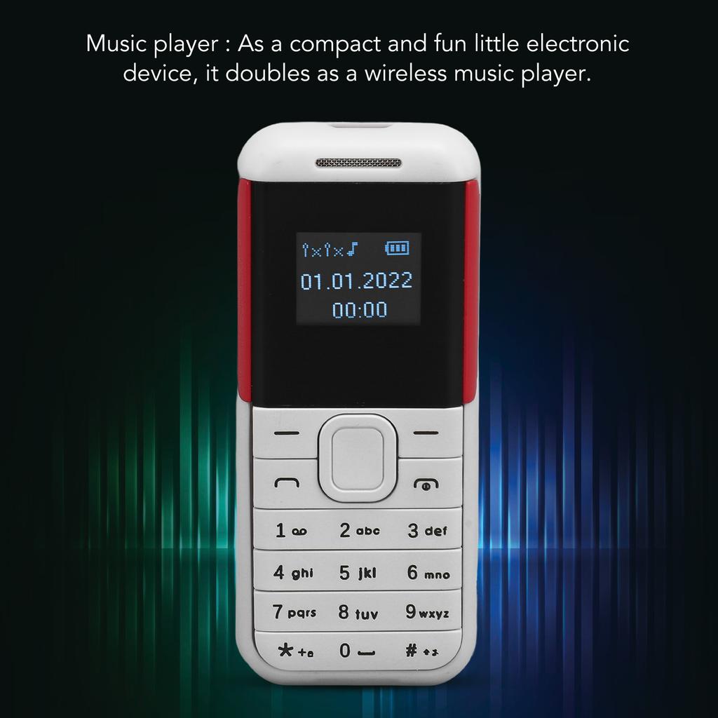 Mini Celular Bluetooth Player de Som Tela de 0,66 polegadas Longo Tempo de Espera Mini Celular 2G Multifuncional para Viagem para Crianças