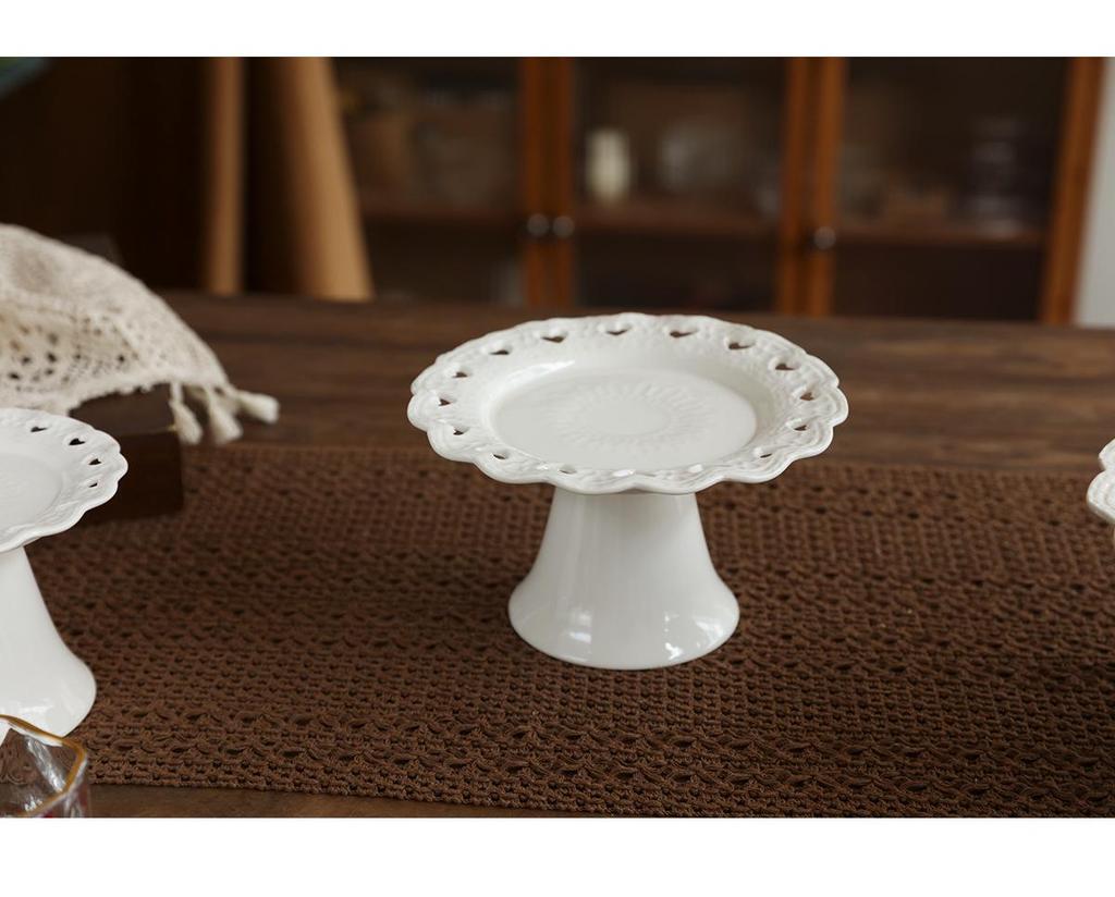 European Ceramic High-Footed Fruit & Dessert Tray