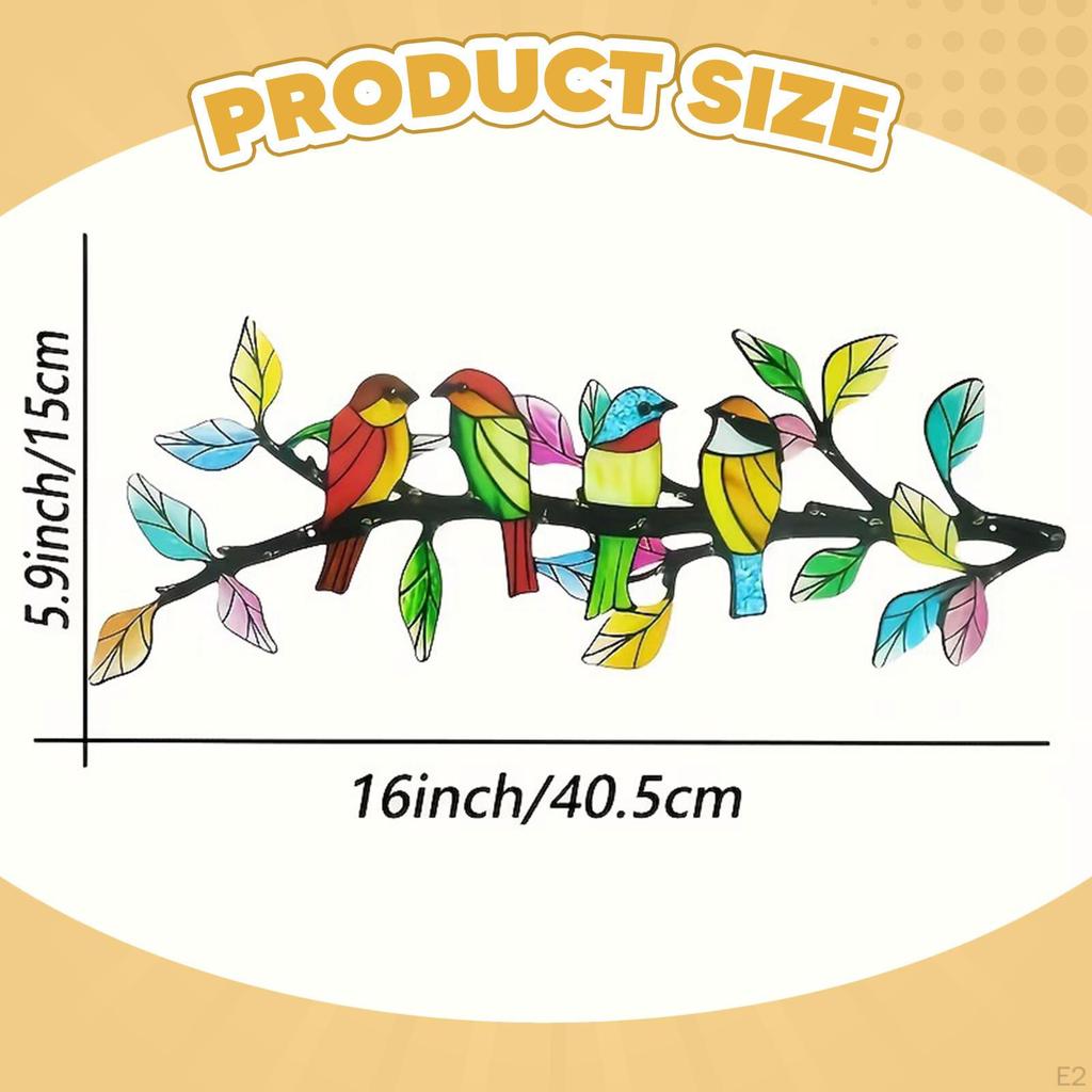 Branch Birds Metal Wall Art Decor Crafts Decorative Sculpture Ornament for Farmhouse