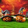 Friendly Resins Halloweens Decoration With Detailed Carveds Pumpkins And Spookys Face Design For Indoor and Outdoor Use