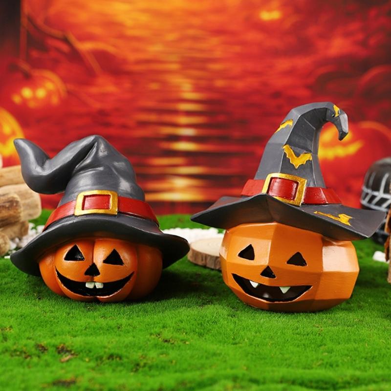 Friendly Resins Halloweens Decoration With Detailed Carveds Pumpkins And Spookys Face Design For Indoor and Outdoor Use