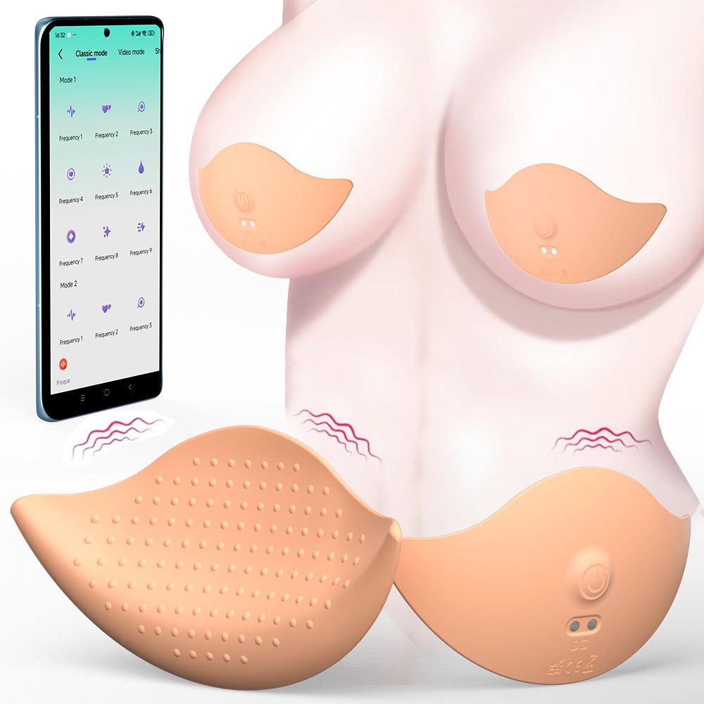 Wireless Remote Control Wearable Nipple Stimulator, Vibrating Breast Massager for Foreplay and Intimate Pleasure