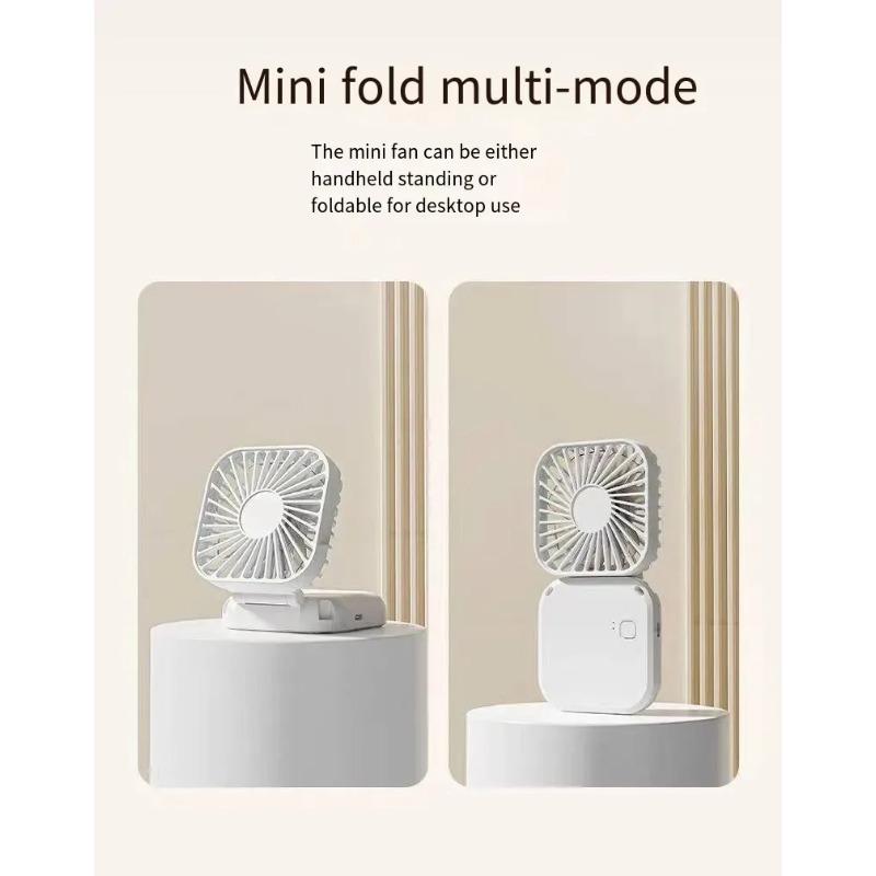 Mini Handventilator Leise Faltbarer Ventilator Multifunktionaler Turbinenventilator USB Wiederaufladbar Tragbarer Hängender Nackenventilator Mini Tischventilator